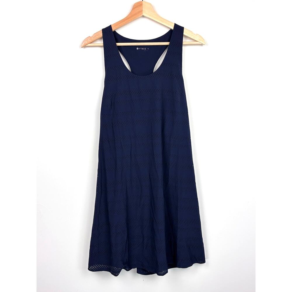 🎾 Athleta Perforated Racerback Athletic Dress | Navy | No Size Tag